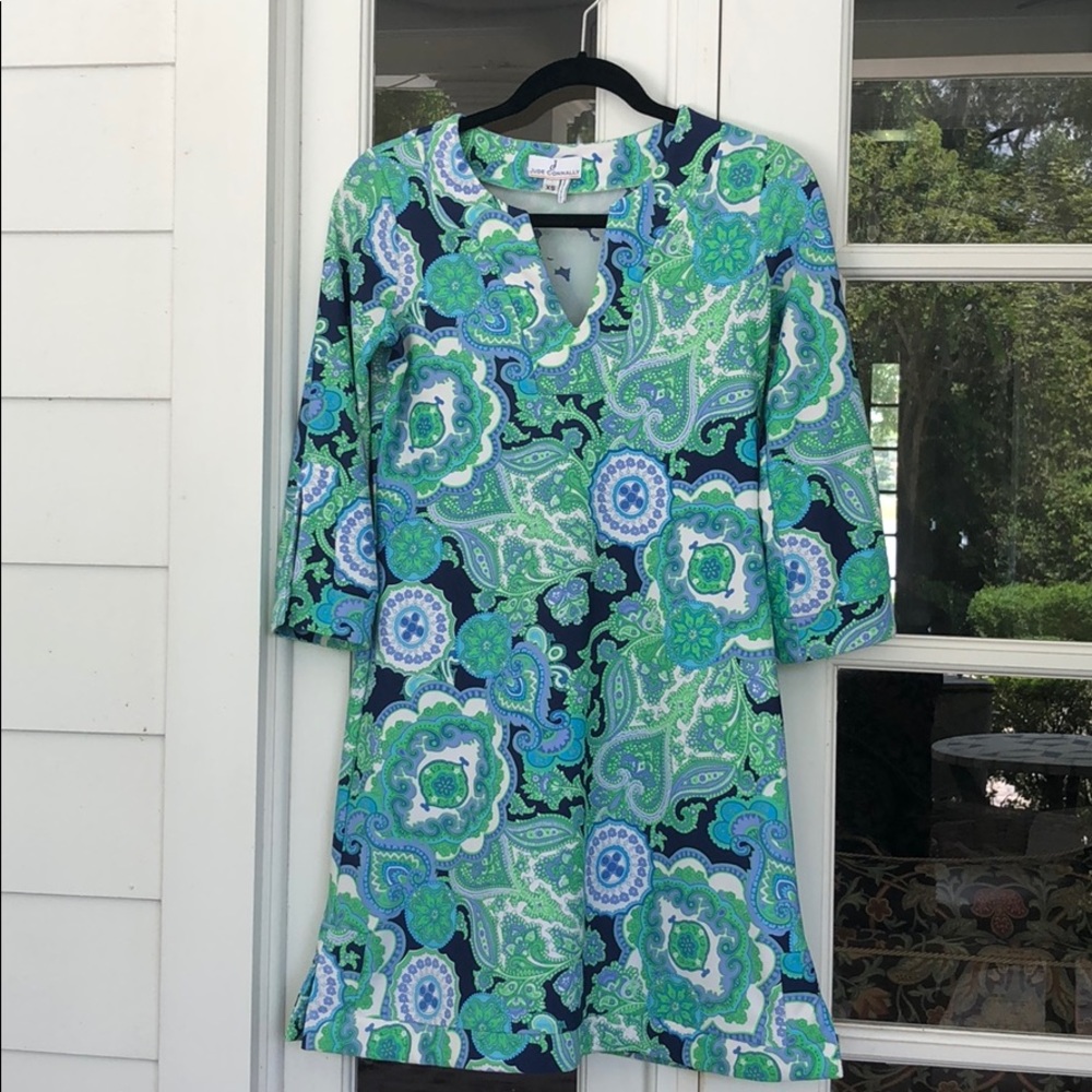 Jude Connally XS Blue & Green Megan Tunic Dress